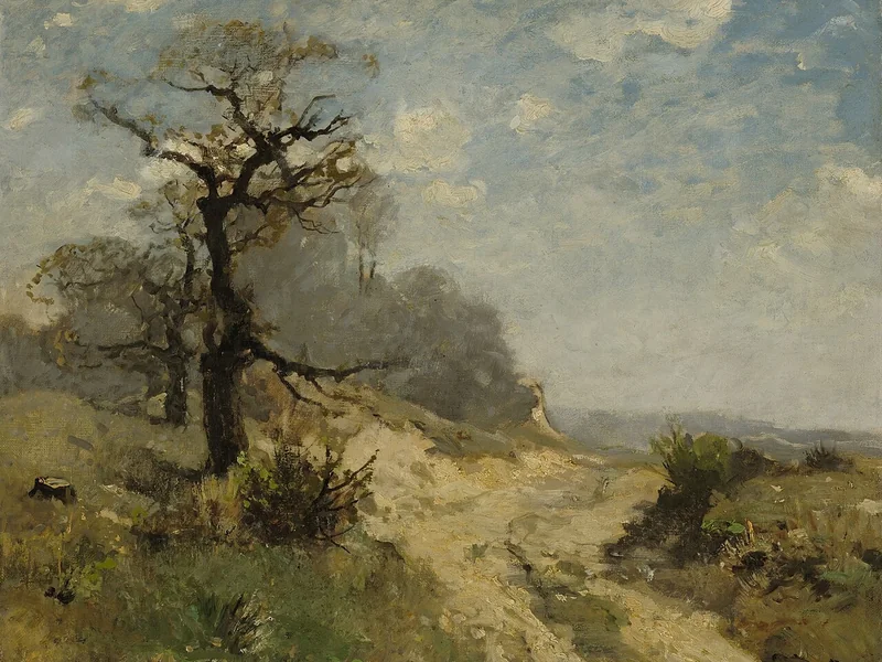 1850-Fritz Baer - Paesaggio con sentiero